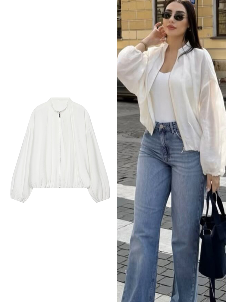 Women'S Fashion Bomber Jacket - TFMLN Yeni Kadın Şık Bomber Ceket