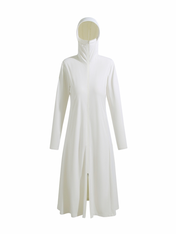 Women'S Fashion Long Coat - Uzun Hafif Gevşek Buz Ipek UV