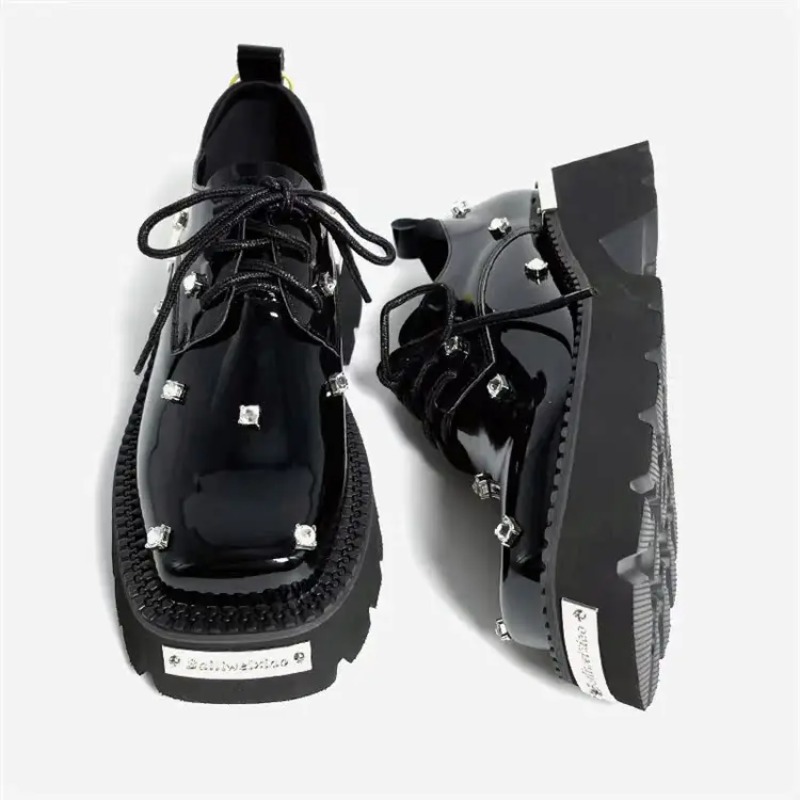 Sneakers Fashion Women - Kadın Loafer'lar Kristal Platformu Tıknaz Mary