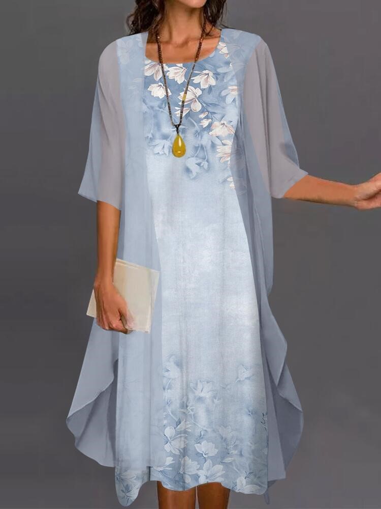 Women'S Fashion Long Coat - Yaz zarif elbise iki parçalı Set