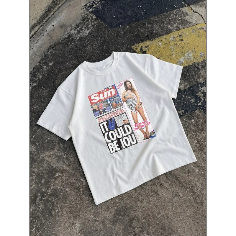 Women'S Fashion Magazine - Kadın Vintage Gazete Baskılı Tişört Dergi