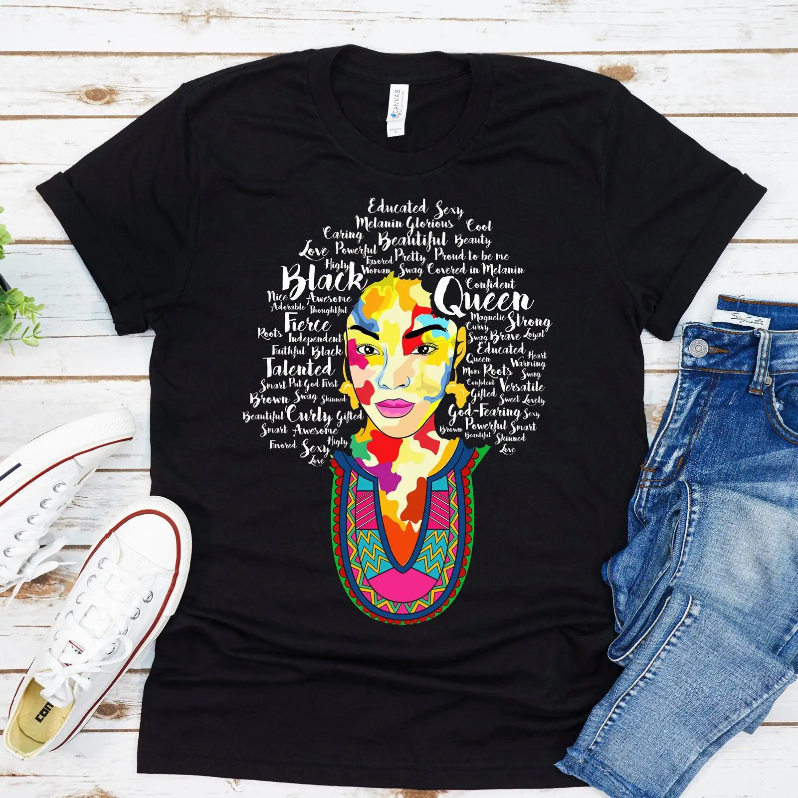 Women Fashion History - Siyah Kraliçe Tişört Tarihi Ayı Afrikalı