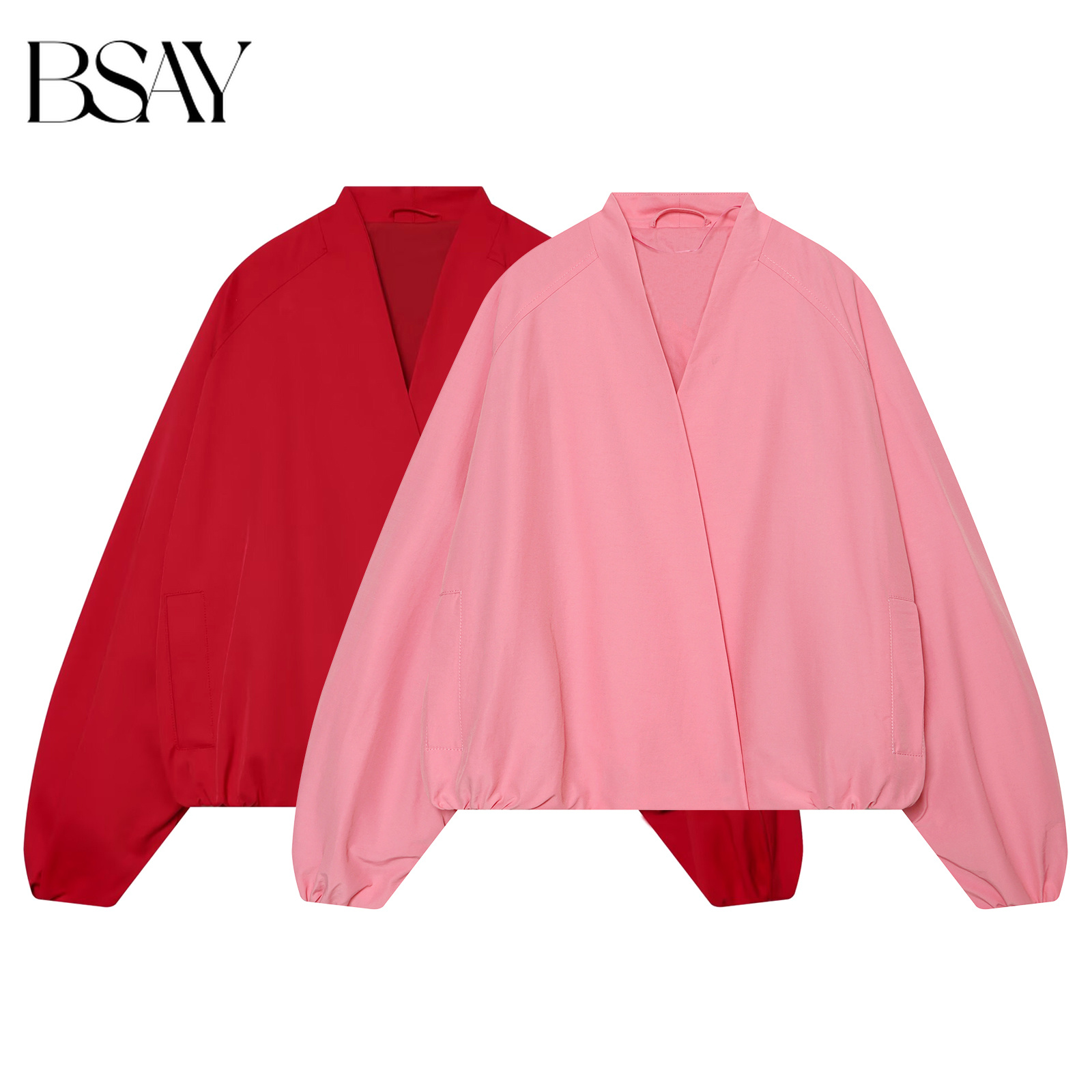 Women'S Fashion Bomber Jacket - BSAY Kadın Moda Gevşek Kısa Bombacı