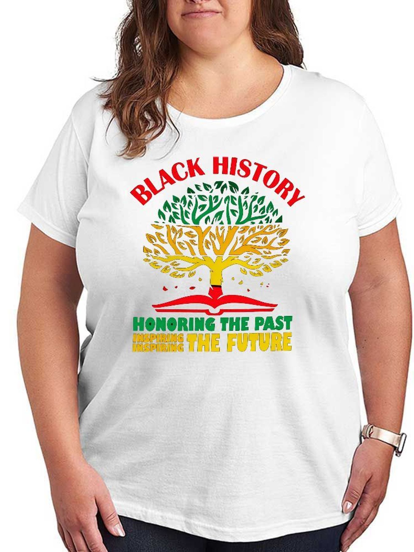 Women Fashion History - Siyah Tarih Ayı Ağacı Grafikli Tişört