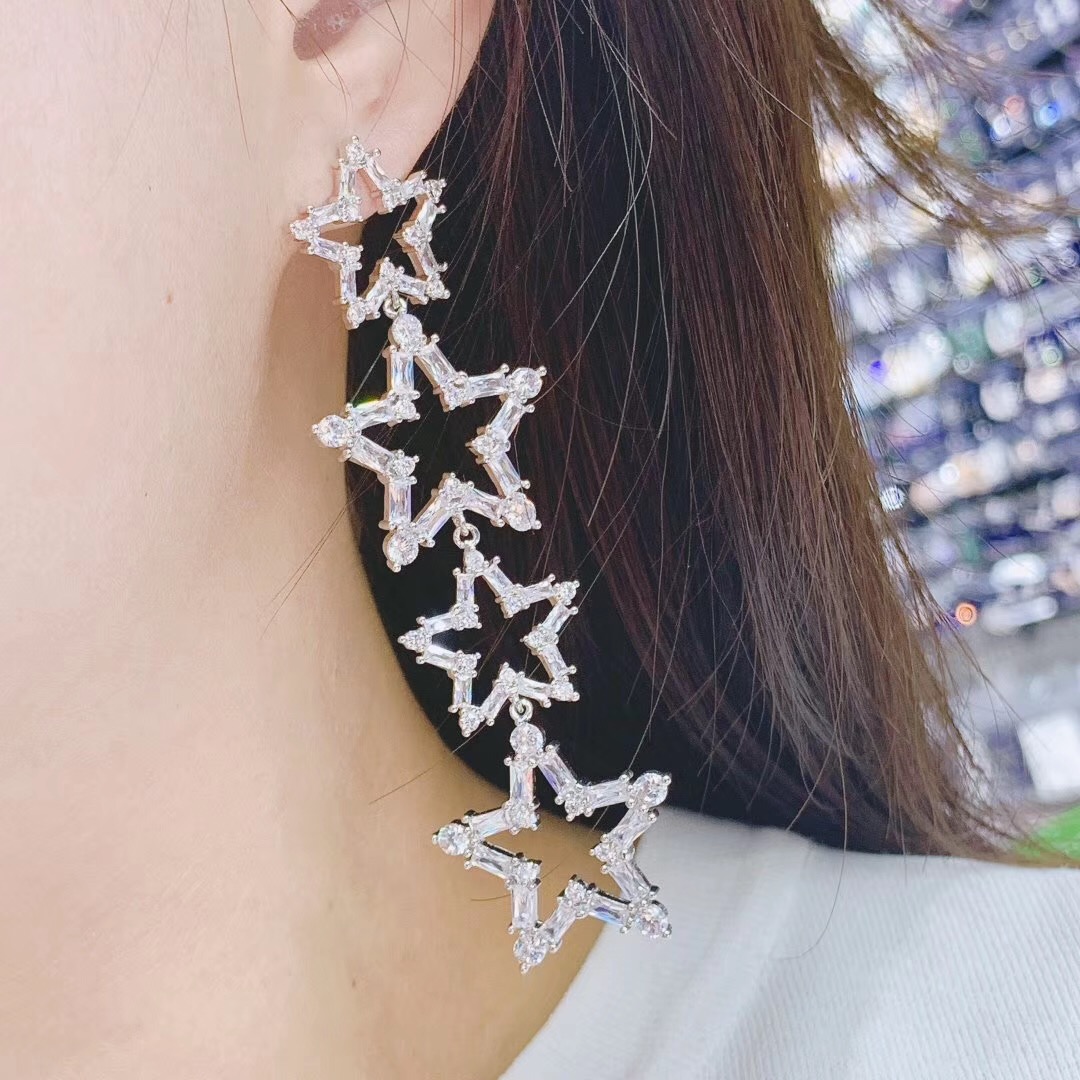 Women Fashion Uae - Lüks Yıldız Geometri kadın Küpe Kübik