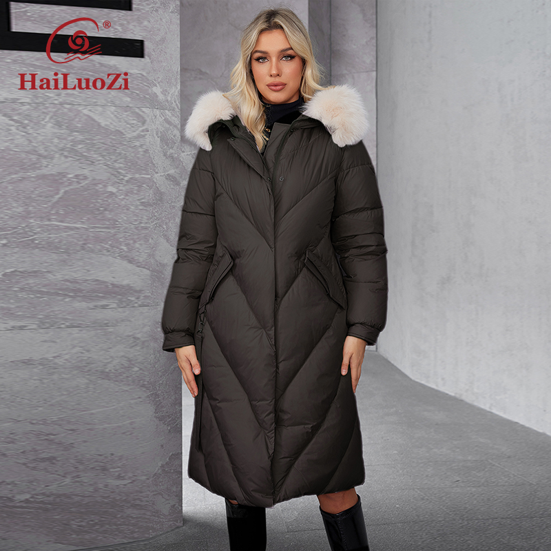 Women'S Fashion Long Coat - HaiLuoZi 2024 kadın kış artı boyutu