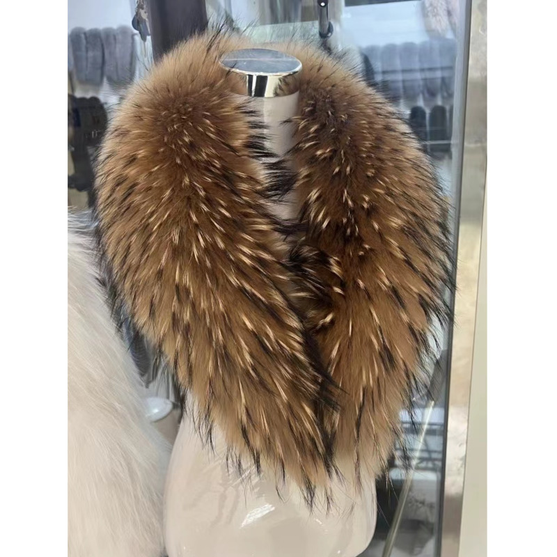 Women'S Fashion Long Coat - Rakun Kürk Yaka Kadın Kış Kürk
