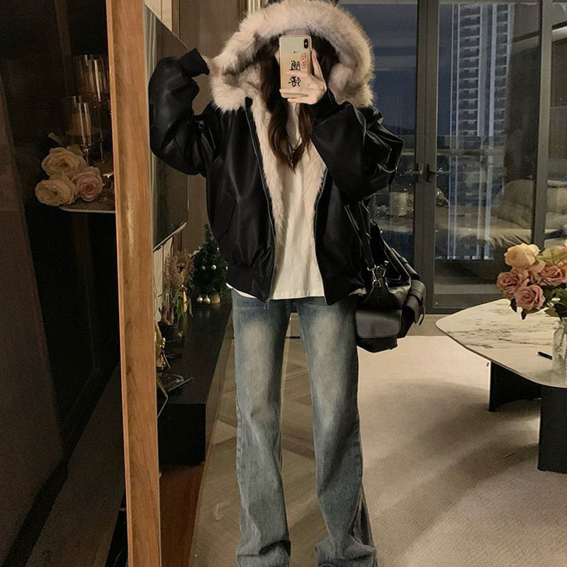 Kışlık Kalın Sıcak Polar Kapüş - Women'S Fashion Bomber Jacket incelemesi ve fiyatı