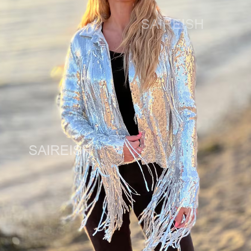 Harajuku Unisex pullu saçaklı  - Women'S Fashion Bomber Jacket incelemesi ve fiyatı