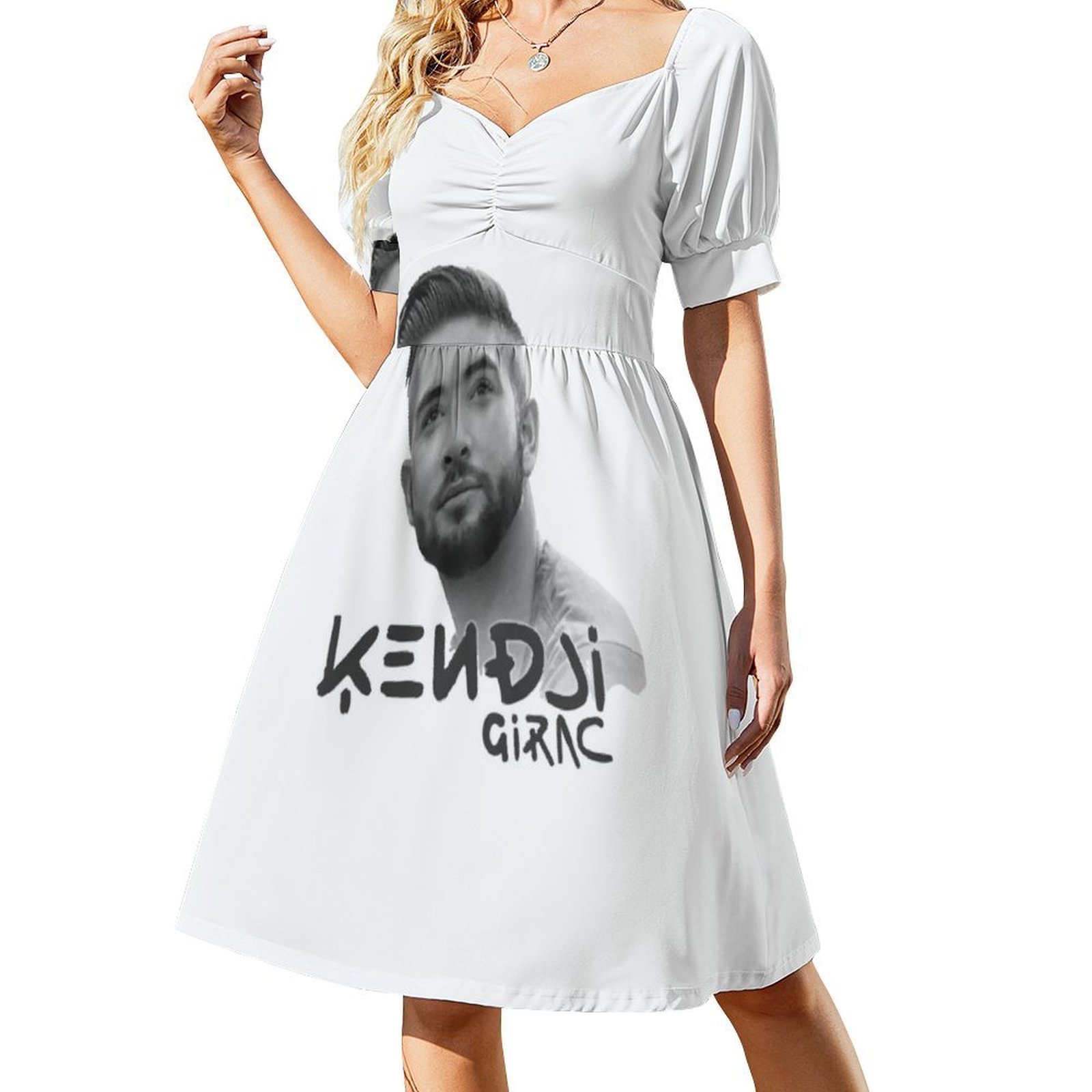 Kendji Girac Portre Çiçek Dese - Smocked Dress Women incelemesi ve fiyatı