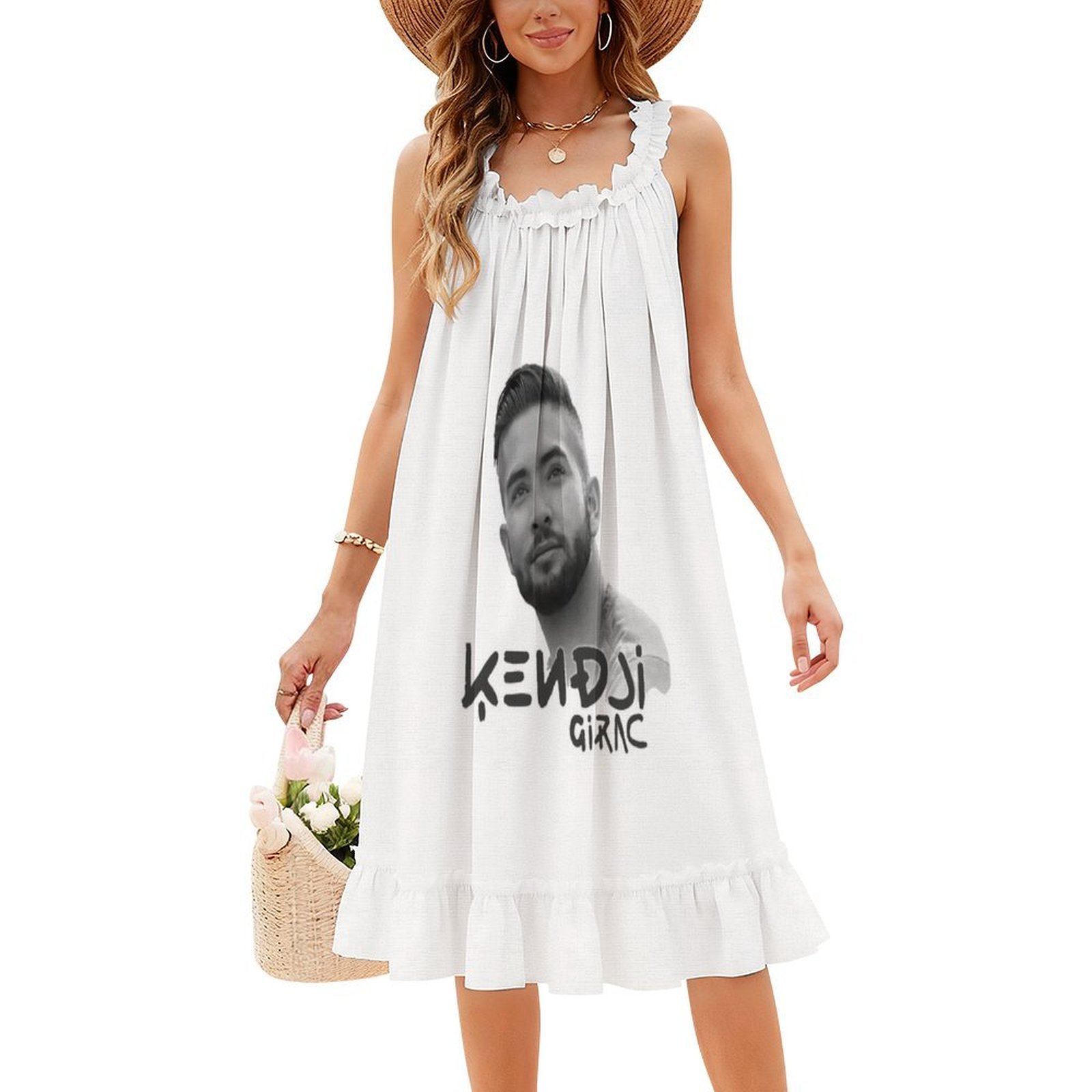 Kendji Girac Portre Çiçek Dese - Smocked Dress Women incelemesi ve fiyatı