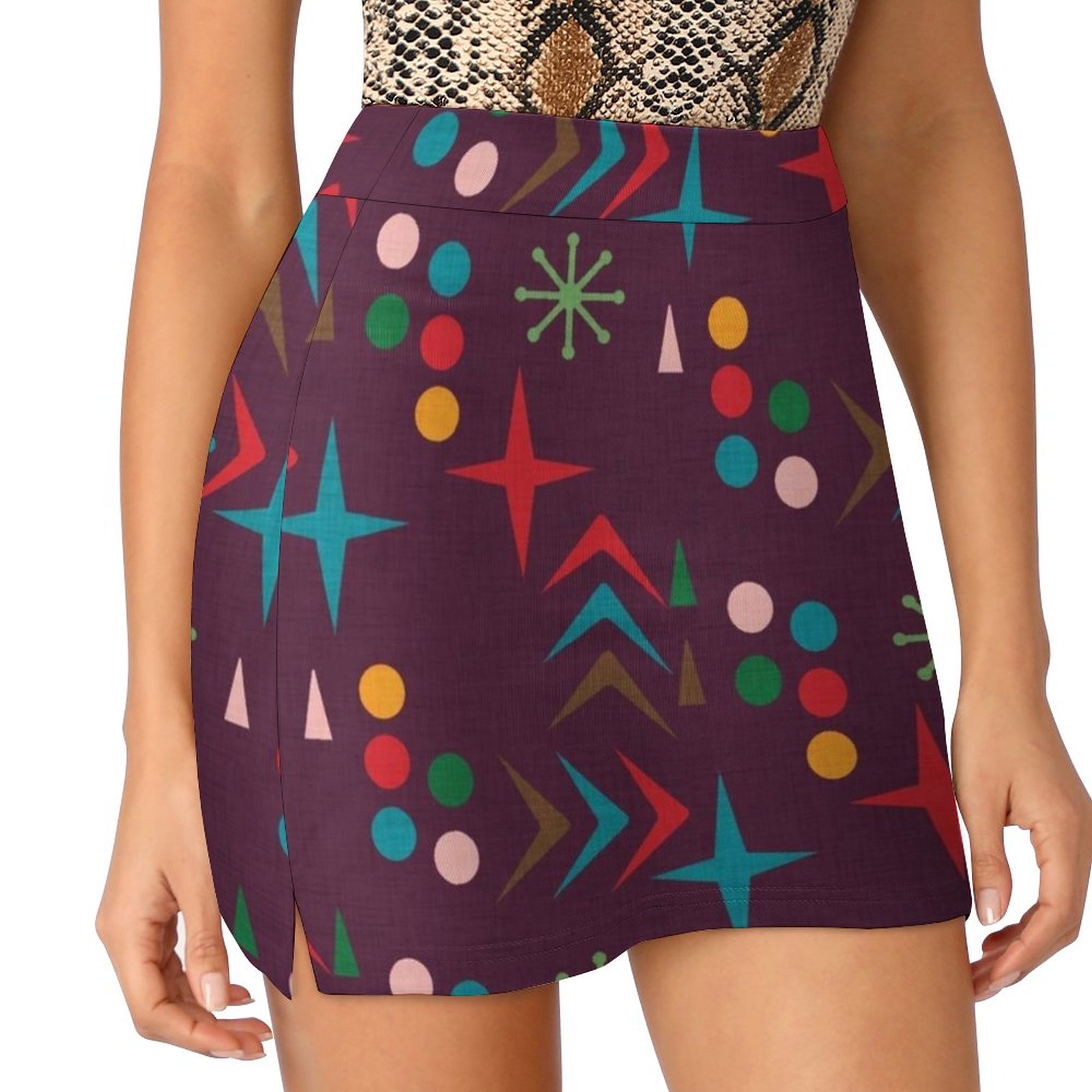 Atomik Desen Mor Orta Yüzyıl M - Women'S Fashion Of The 60S incelemesi ve fiyatı