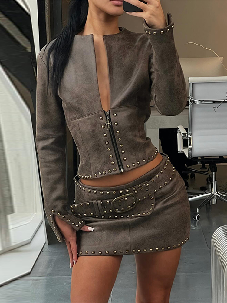 Y2K Deri Etek Takımı Kadınlar  - Women'S Fashion Long Coat incelemesi ve fiyatı