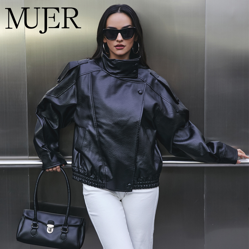 MUJER Suni Deri kadın Ceket Si - Women'S Fashion Bomber Jacket incelemesi ve fiyatı